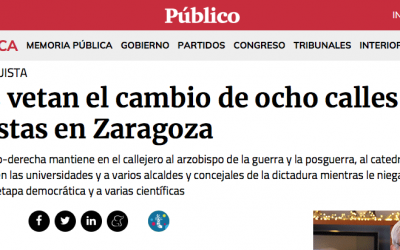 El Ayuntamiento de Zaragoza (PP-Ciudadanos) veta la retirada de nombres franquistas de calles zaragozanas