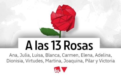 Homenaje a las 13 rosas y 43 claveles que el franquismo asesinó el 5 de Agosto de 1939