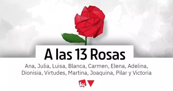 Homenaje a las 13 rosas y 43 claveles que el franquismo asesinó el 5 de Agosto de 1939